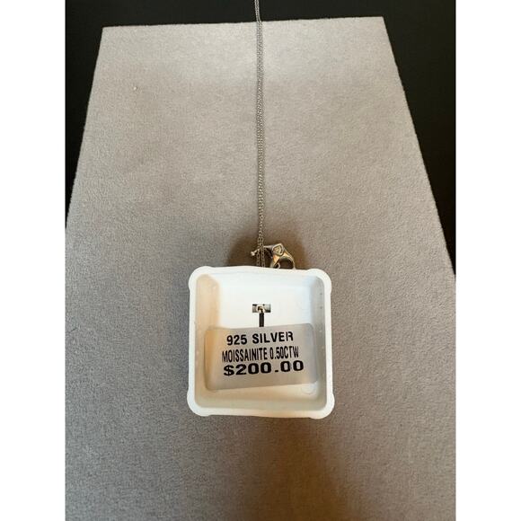 Women's .5ct Moissanite 925 Sterling Silver Anchor Necklace - Picture 2 of 7